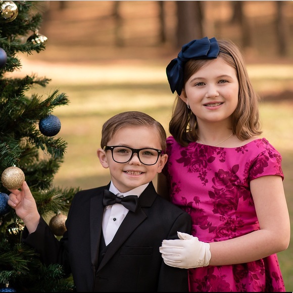 Ted Baker Girls Fancy Pink Floral Flared Dress 10 - Picture 8 of 9